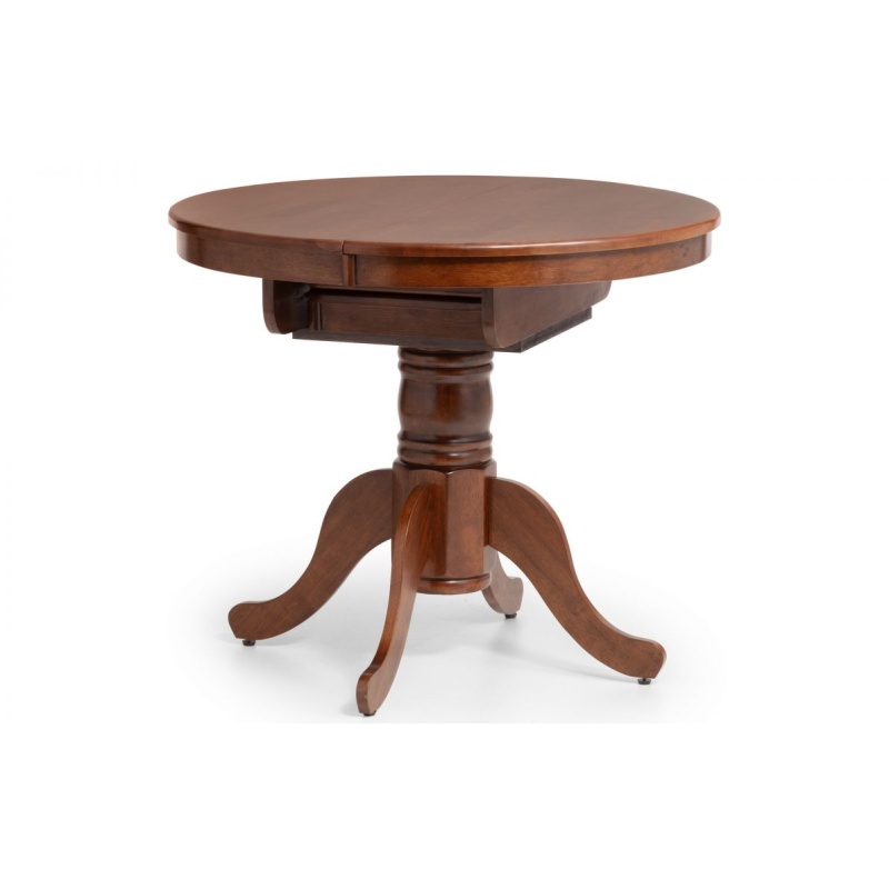 Julian Bowen Canterbury Round To Oval Extending Table - Mahogany