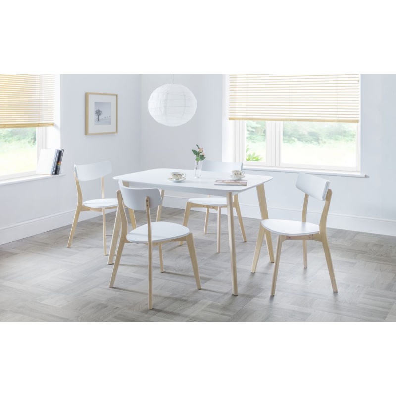 Julian Bowen Casa Rectangular Dining Table - White/Oak