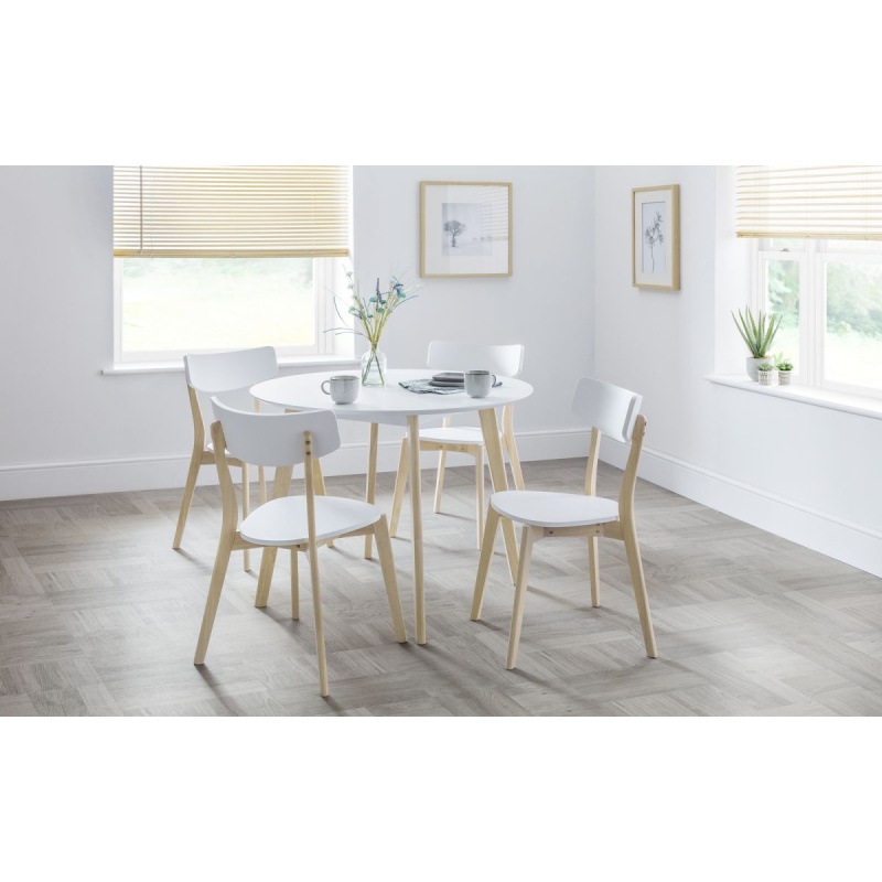 Julian Bowen Casa Round Dining Table - White/Oak