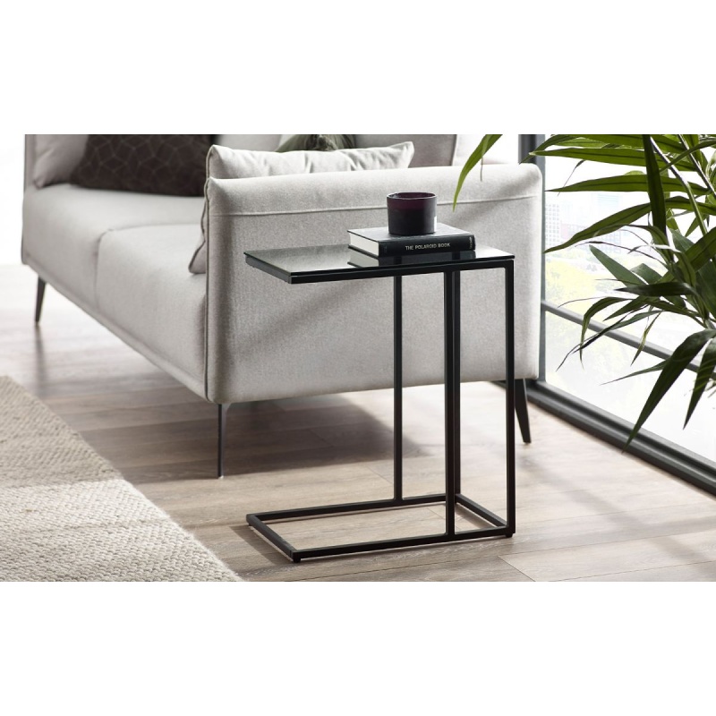 Julian Bowen Chicago Drinks Table - Smoked Glass