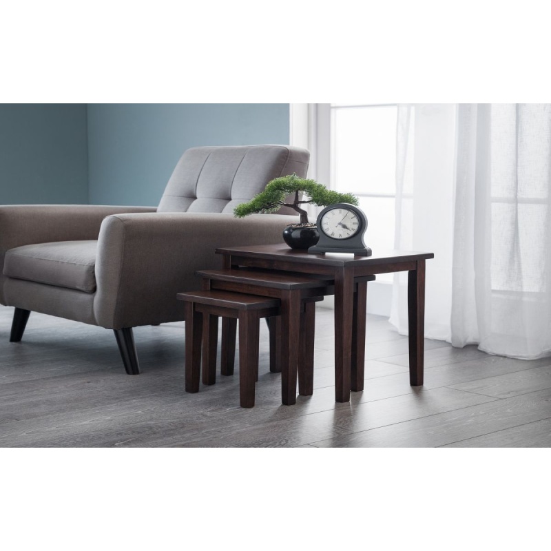 Julian Bowen Cleo Nest Of Tables - Mahogany Finish