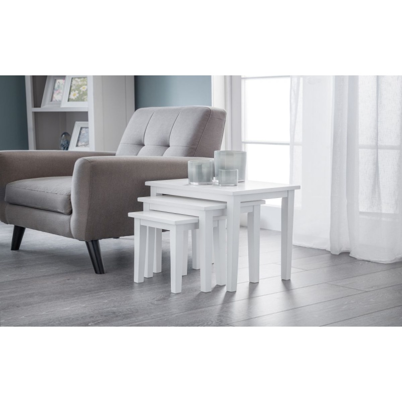 Julian Bowen Cleo Nest Of Tables - Pure White Finish