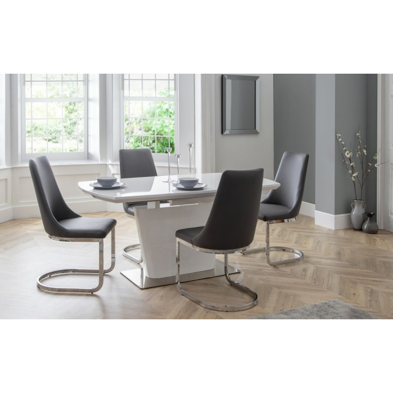 Julian Bowen Como High Gloss Extending Table - White