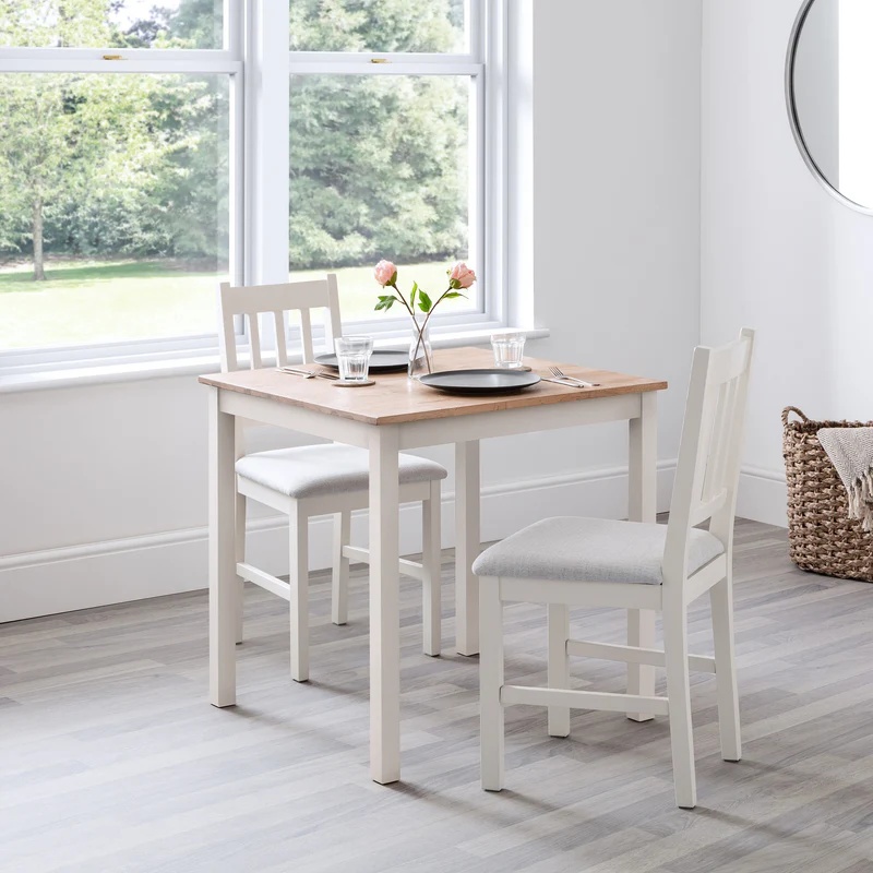 Julian Bowen Coxmoor Square Dining Table 75cm - Ivory & Oak