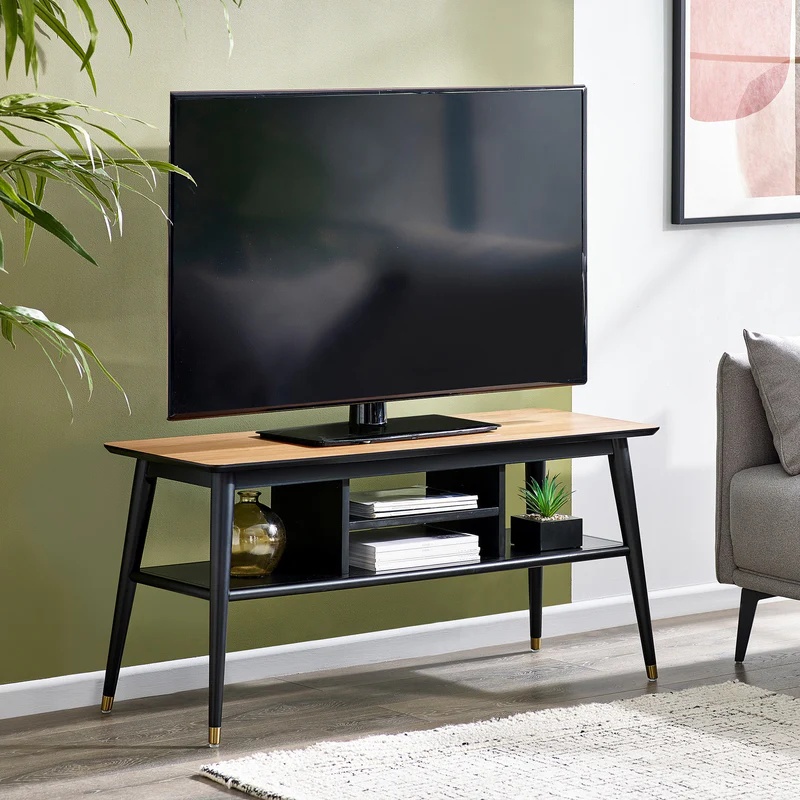 Julian Bowen Black Findlay Media Unit - Walnut And