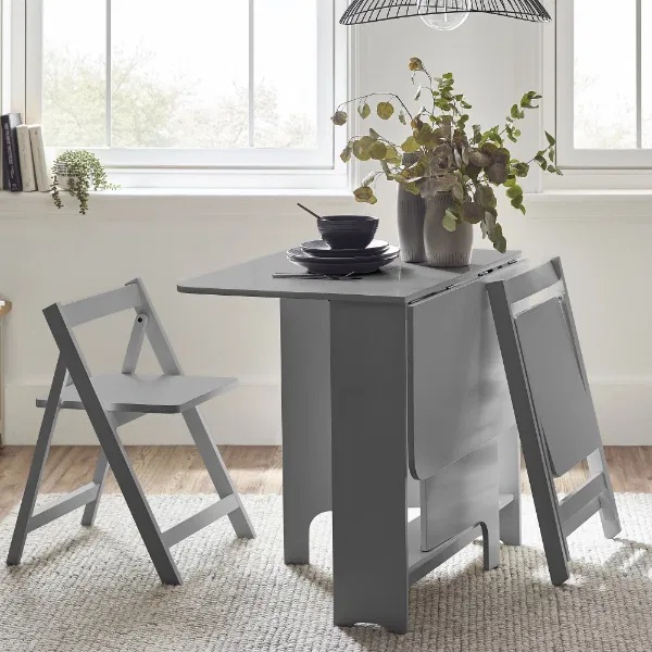 Julian Bowen Gatan Small Gateleg Table With 2 Chairs - Grey
