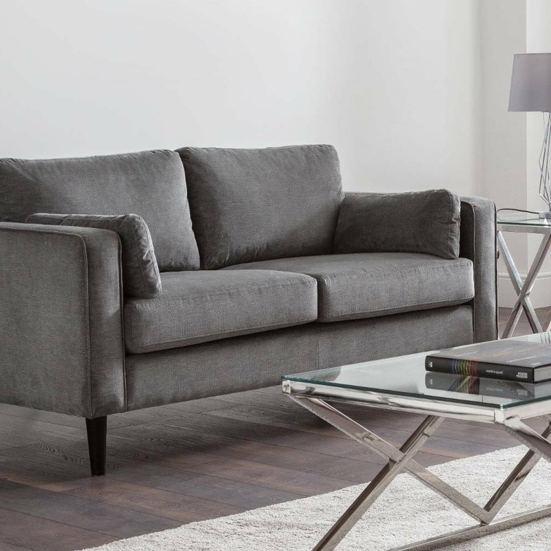 Julian Bowen Hayward 2 Seater - Grey Chenille Fabric