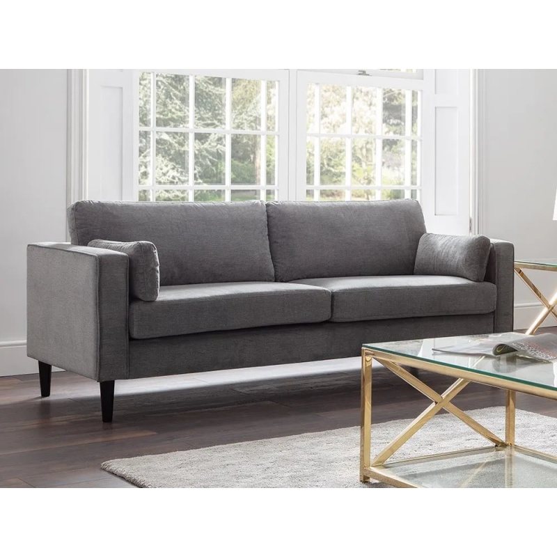 Julian Bowen Grey Hayward 3 Seater - Chenille Fabric