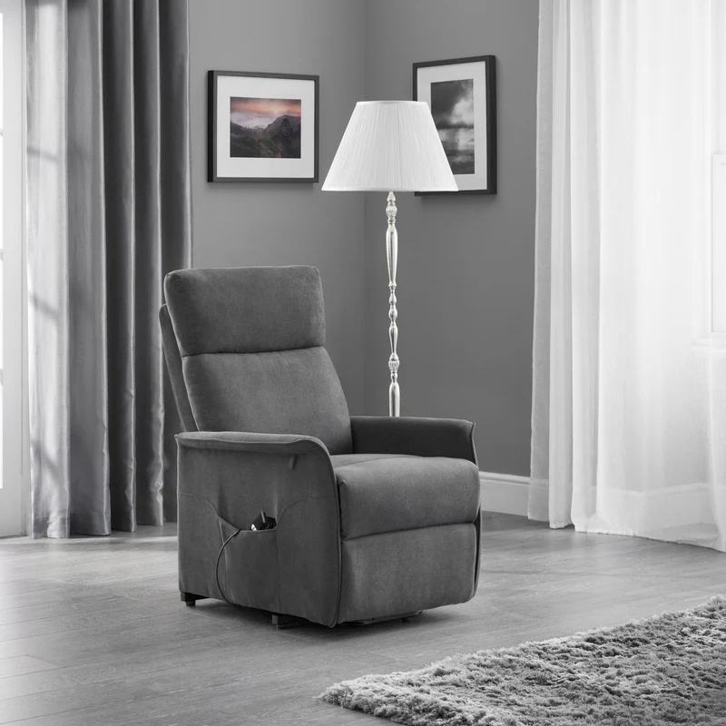 Julian Bowen Helena Rise & Recline Chair - Charcoal Fabric