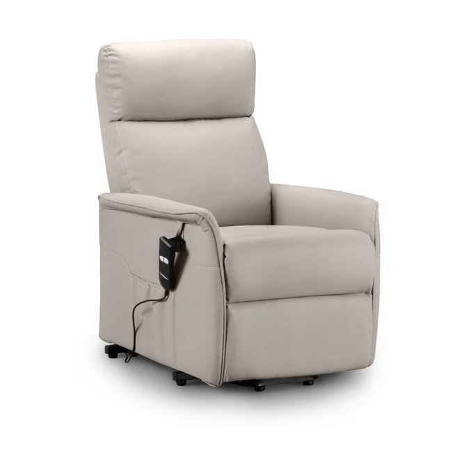 Julian Bowen Helena Rise & Recline Chair- Pebble Faux Leather