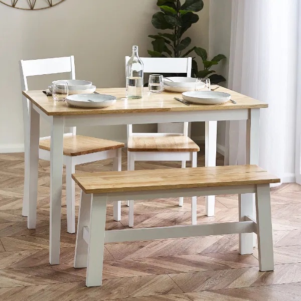 Julian Bowen Light/White Linwood Small Dining Table