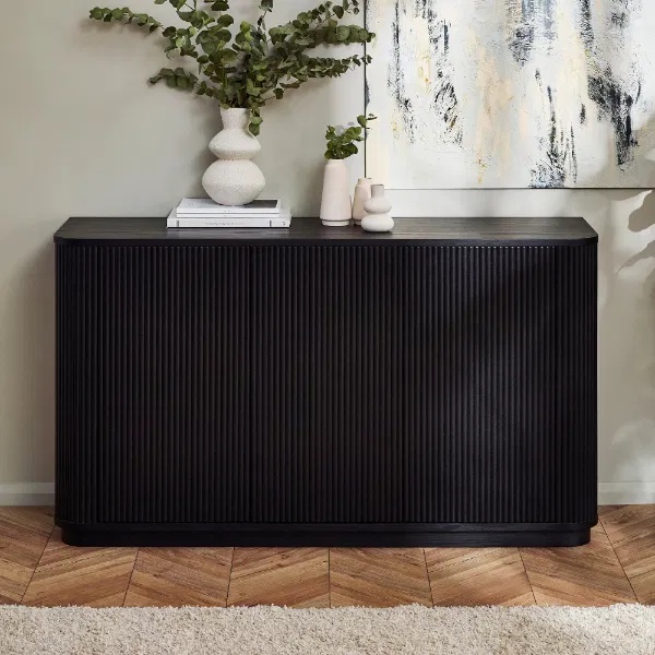 Julian Bowen Black Louis Fluted Sideboard