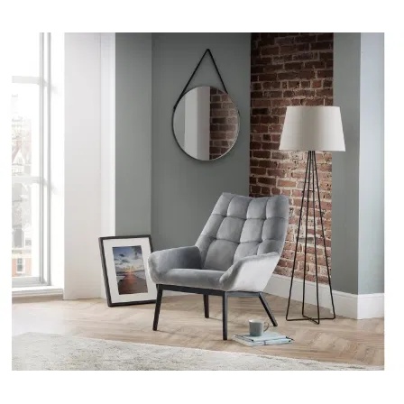 Julian Bowen Lucerne Velvet Chair - Grey
