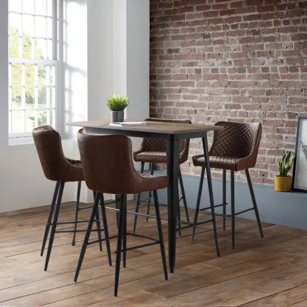Julian Bowen Brown Luxe Faux Leather Barstool