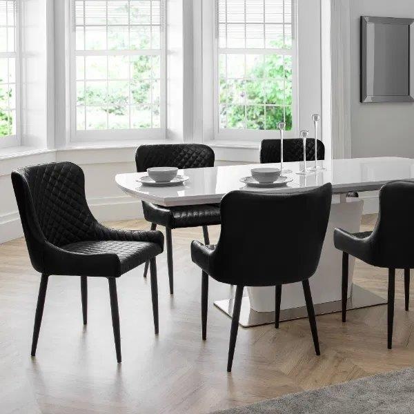 Julian Bowen Luxe Faux Leather Dining Chair - Black