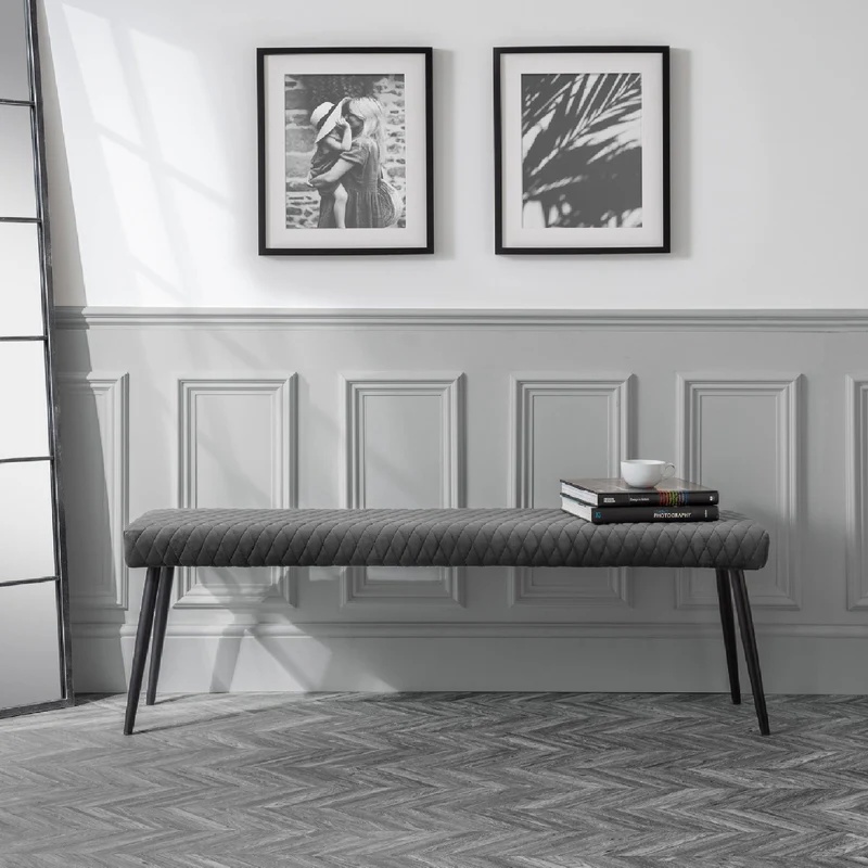 Julian Bowen Grey Luxe Low Bench