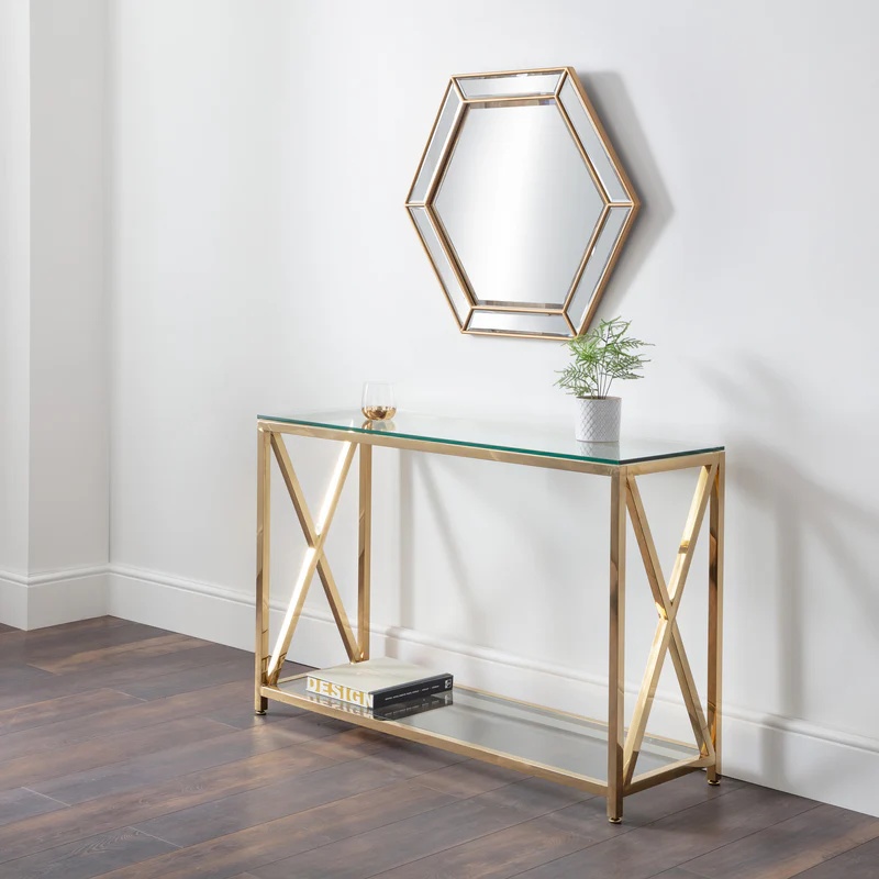 Julian Bowen Miami Console Table - Gold