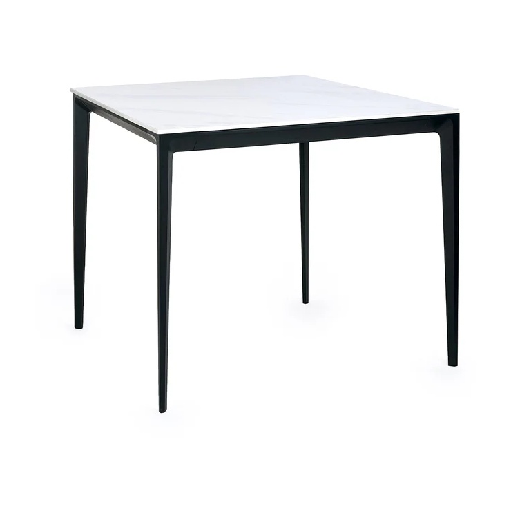 Julian Bowen Miami Square Stone Top Dining Table - White Marble