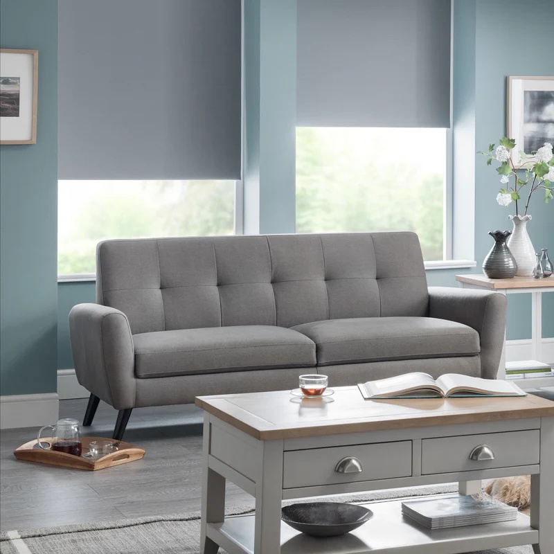 Julian Bowen Grey Monza 3 Seater Compact Retro Sofa