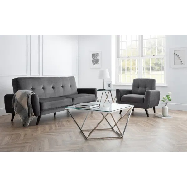 Julian Bowen Monza Chair - Dark Grey Velvet