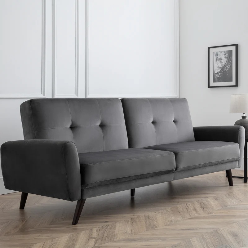 Julian Bowen Monza Sofa Bed - Dark Grey Velvet