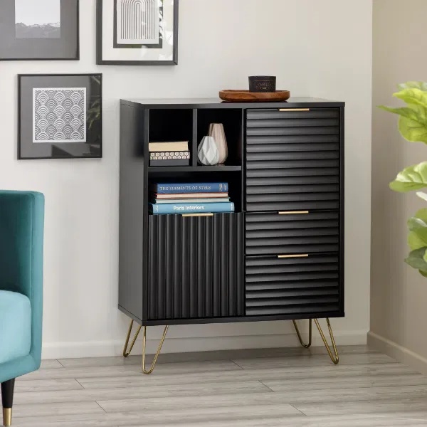 Julian Bowen Murano 2 Door 2 Drawer Sideboard - Matt Black