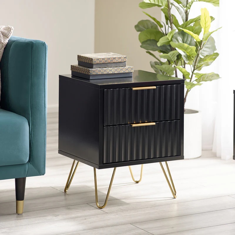 Julian Bowen Murano Lamp Table - Matt Black