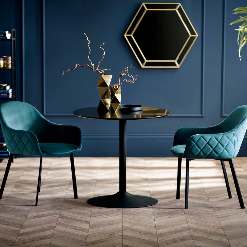 Julian Bowen Black Nero Round Table 80Cm