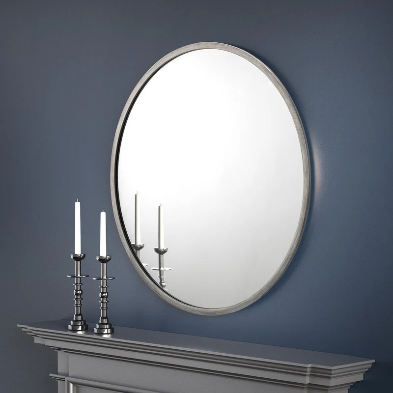 Julian Bowen Julian Bowen Octave Round Pewter Wall Mirror