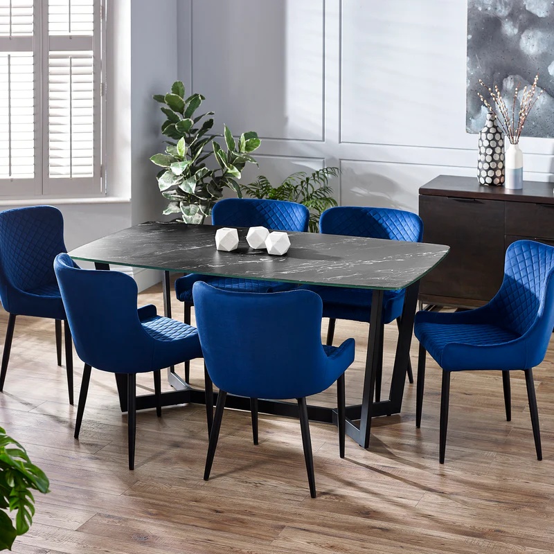 Julian Bowen Olympus Dining Table - Black Marble