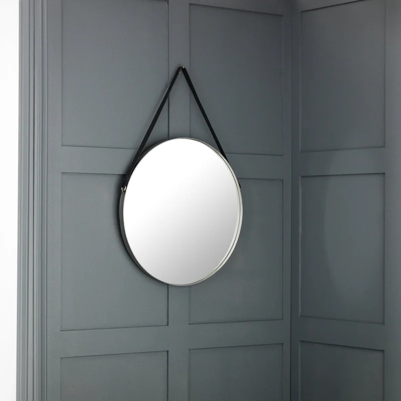 Julian Bowen Silver/Black Opera Round Mirror - Pewter