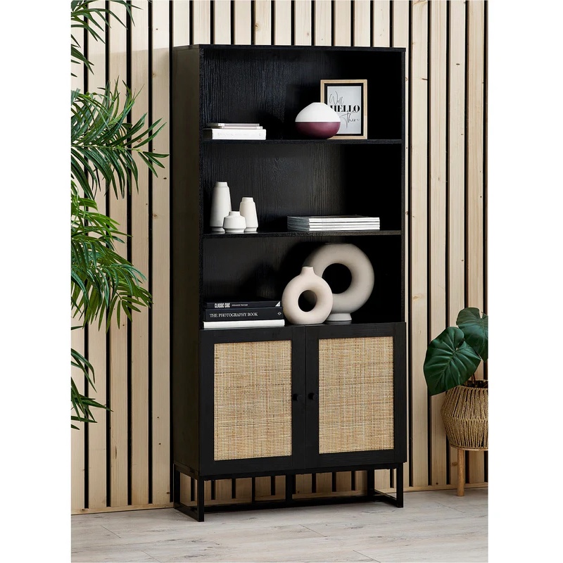 Julian Bowen Black Padstow Tall Bookcase