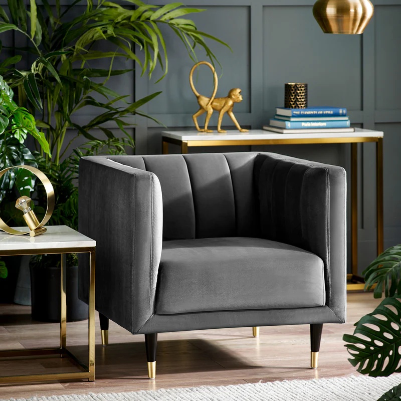 Julian Bowen Salma Scalloped Back Chair - Grey