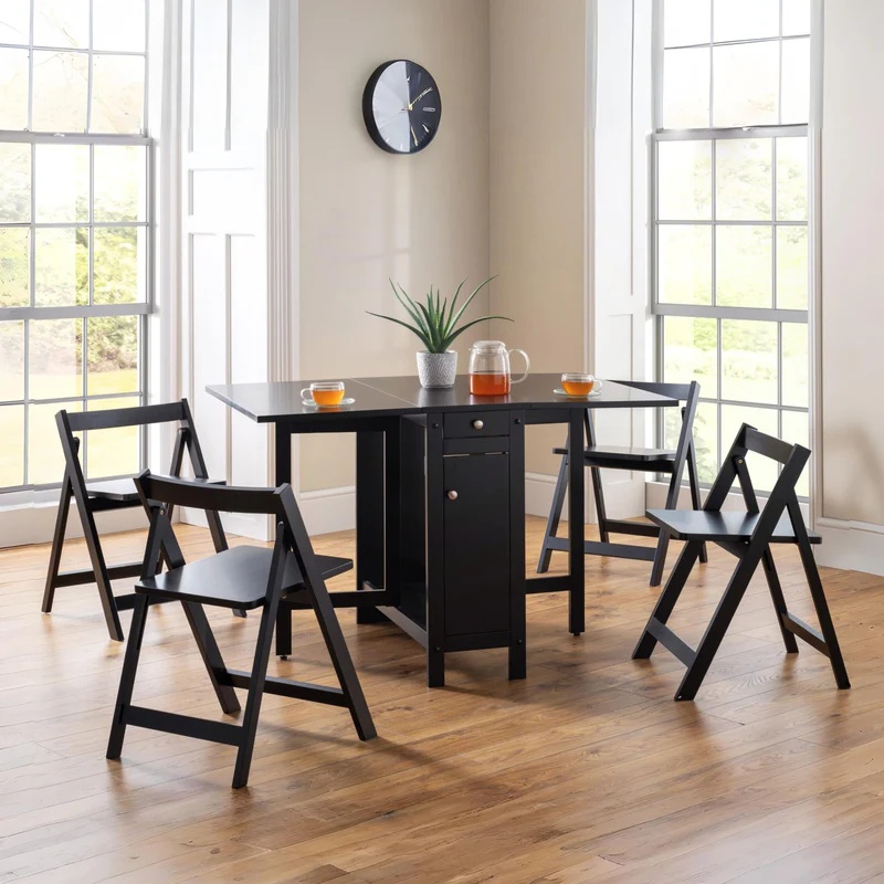Julian Bowen Black Savoy Dining Set