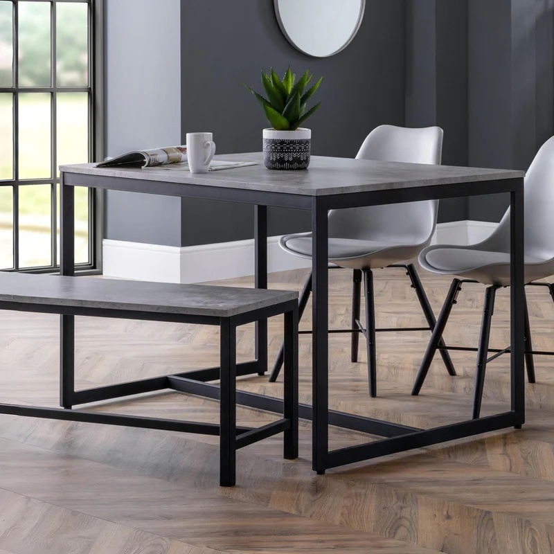 Julian Bowen Black Staten Concrete Dining Table