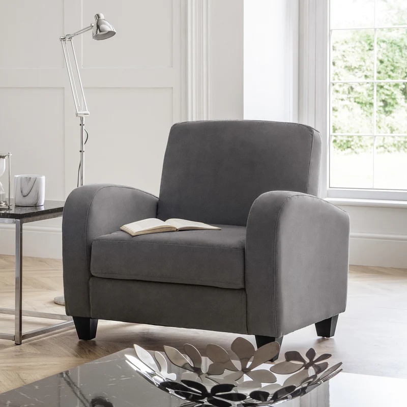 Julian Bowen Grey Vivo Chair - Dusk Chenille