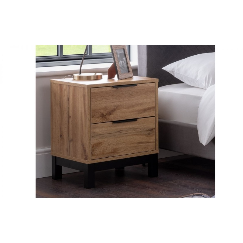 Julian Bowen Bali 2 Drawer Bedside - Light Oak