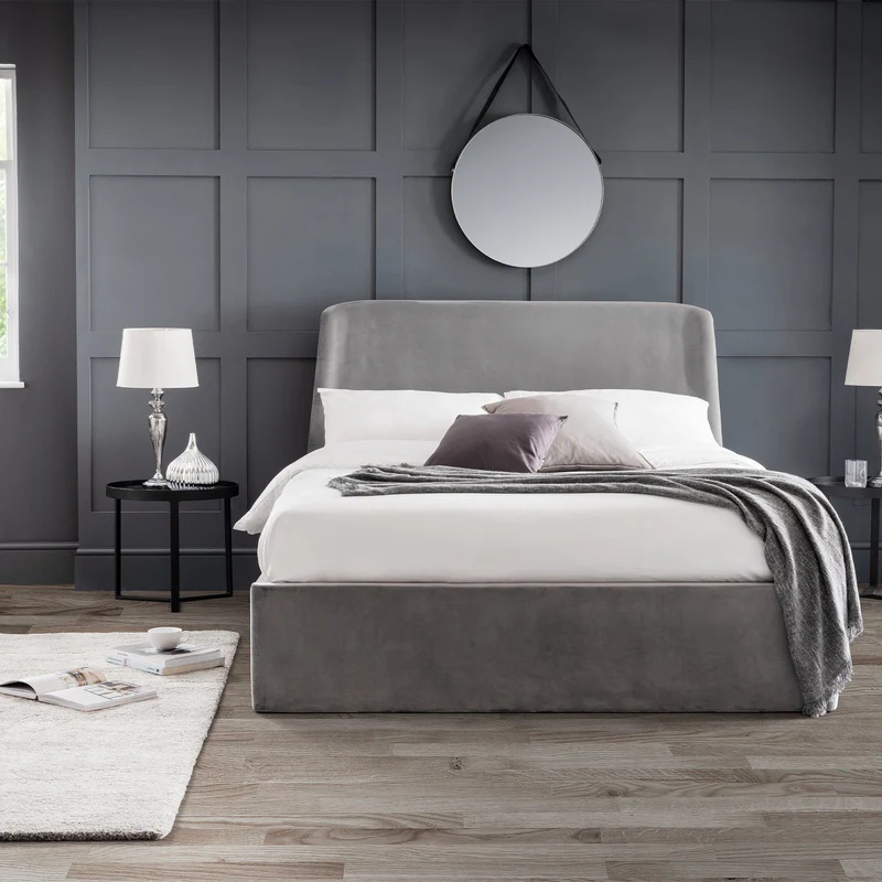 Julian Bowen Grey Frida Storage Ottoman Bed - 150Cm King