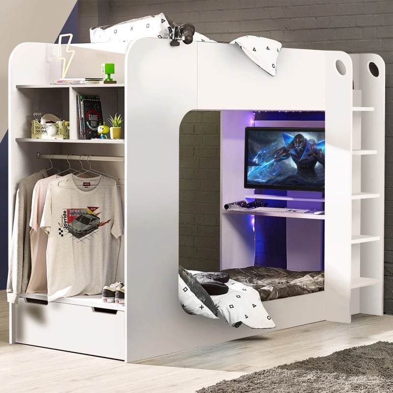 Julian Bowen Julian Bowen Impact Gaming Bunk - White