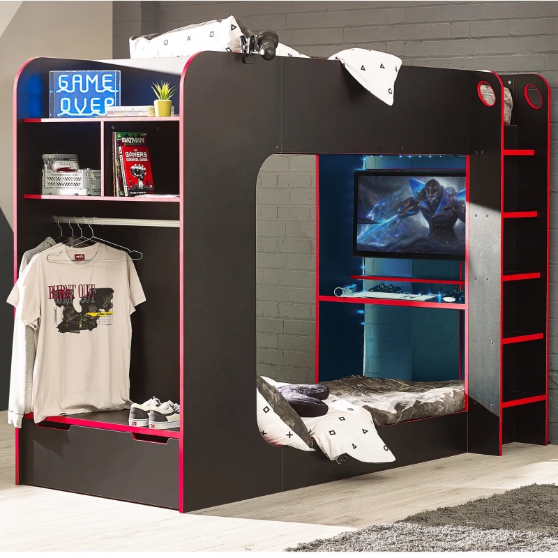 Julian Bowen Julian Bowen Impact Gaming Bunk - Black/Red