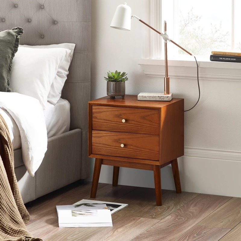 Julian Bowen Golden Lowry 2 Drawer Bedside
