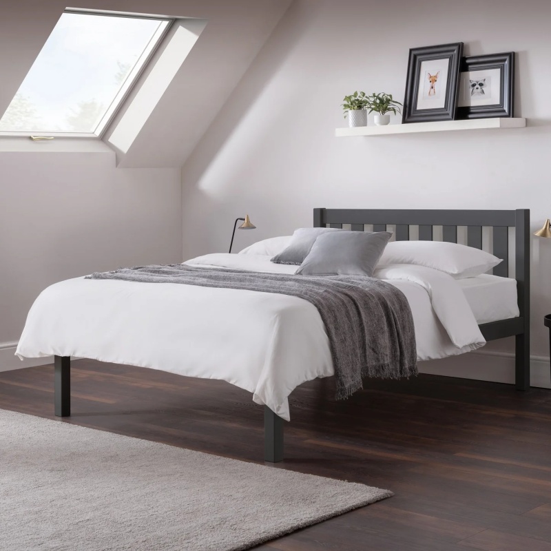 Julian Bowen Anthracite Luna Bed - 135Cm Double