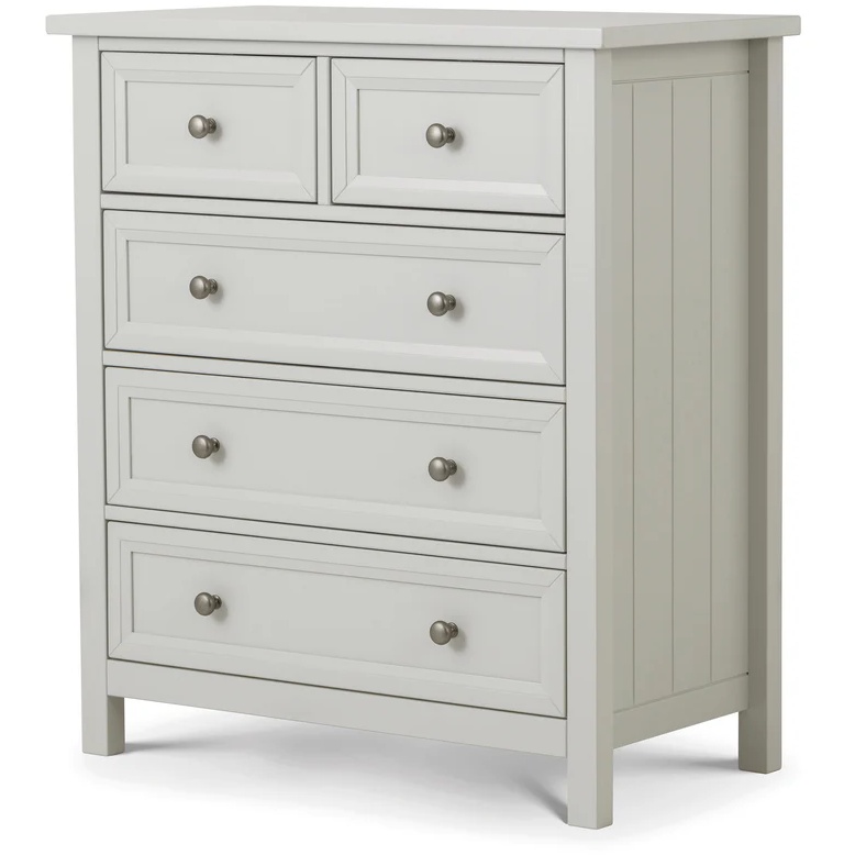 Julian Bowen Maine 3 + 2 Drawer Chest - Dove Grey