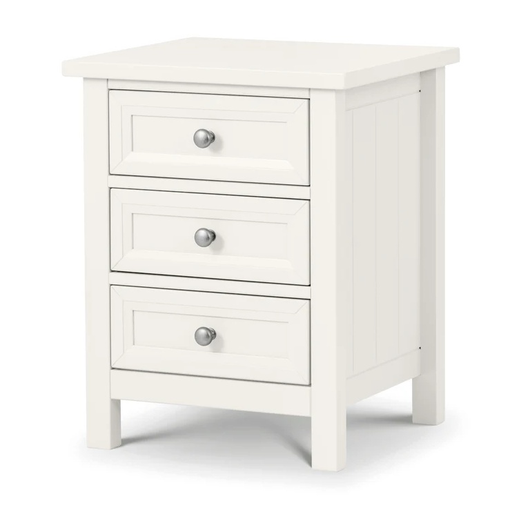 Julian Bowen Maine 3 Drawer Bedside - Surf White
