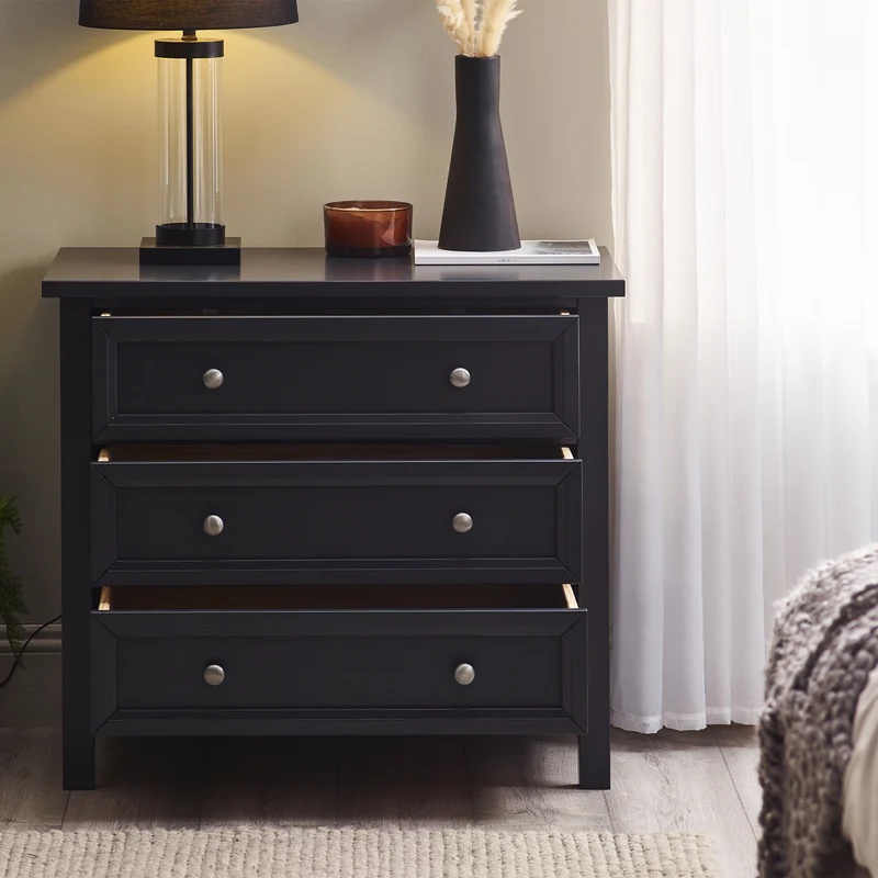 Julian Bowen Anthracite Maine 3 Drawer Wide Chest