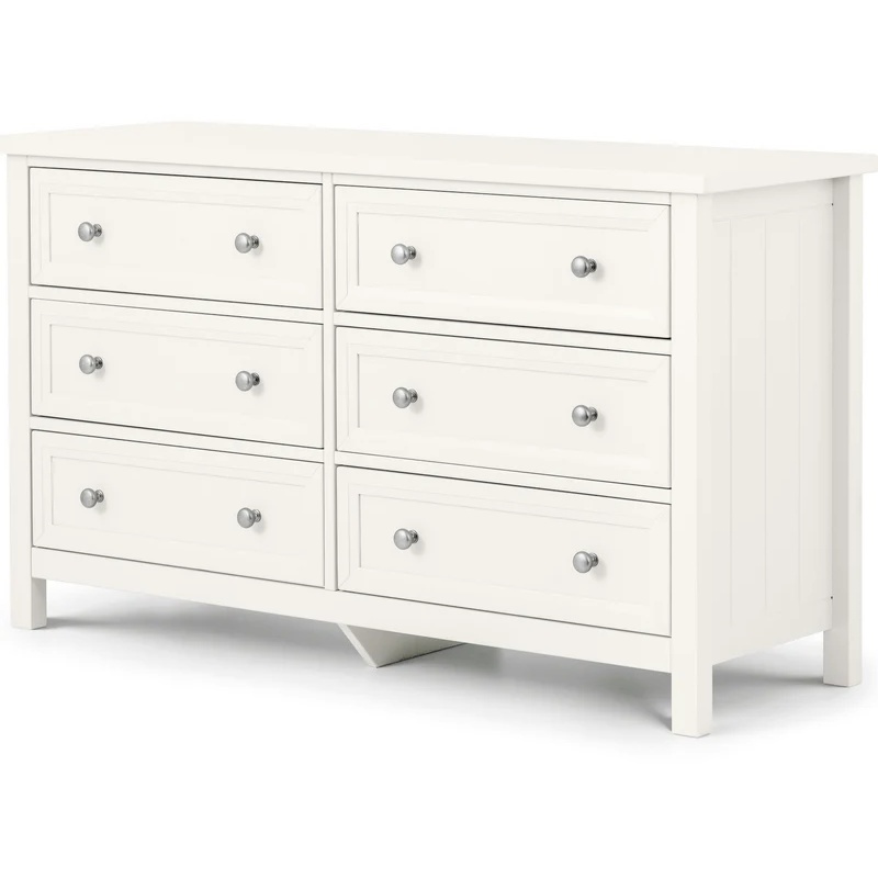 Julian Bowen Maine 6 Drawer Wide Chest - Surf White