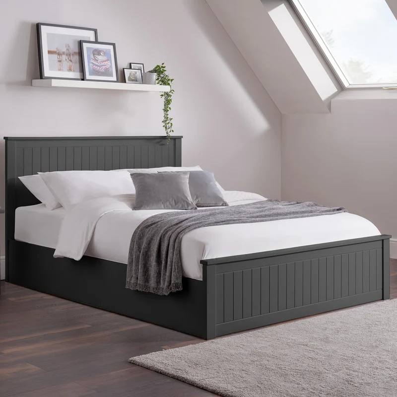 Julian Bowen Anthracite Maine Ottoman Bed - 135Cm Double