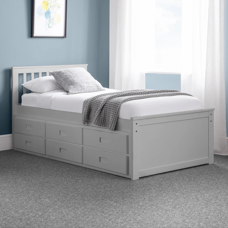 Julian Bowen Grey Maisie Bed With Underbed And Drawers - Dove