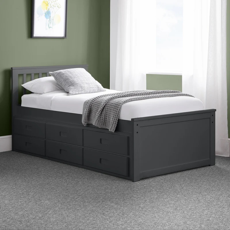 Julian Bowen Maisie Bed With Underbed & Drawers - Anthracite