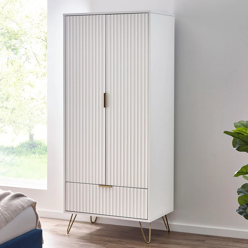 Julian Bowen Murano 2 Door 1 Drawer Wardrobe - Matt White